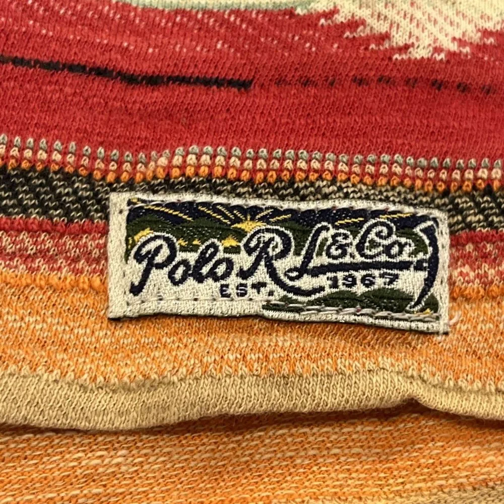 Polo Ralph Lauren Vintage Sz S Custom Fit Short Slv Shirt Southwest Aztec Stripe